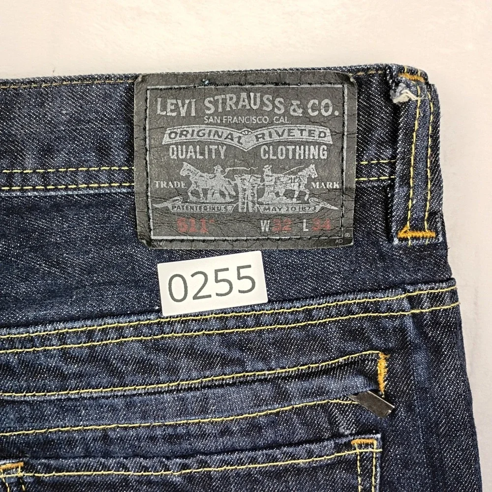 Levi's Denim Shorts Mens 32 Blue Raw Hem Zipper Pockets Y2K Gorpcore Summer 511